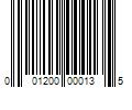 Barcode Image for UPC code 001200000135