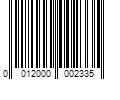 Barcode Image for UPC code 0012000002335