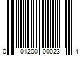 Barcode Image for UPC code 001200000234