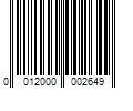 Barcode Image for UPC code 0012000002649