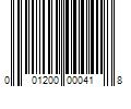 Barcode Image for UPC code 001200000418