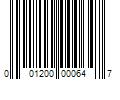 Barcode Image for UPC code 001200000647