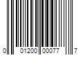 Barcode Image for UPC code 001200000777