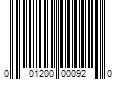 Barcode Image for UPC code 001200000920