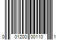 Barcode Image for UPC code 001200001101