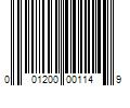 Barcode Image for UPC code 001200001149