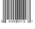 Barcode Image for UPC code 001200001187