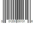 Barcode Image for UPC code 001200001316