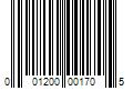 Barcode Image for UPC code 001200001705