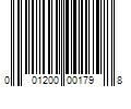 Barcode Image for UPC code 001200001798