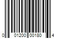 Barcode Image for UPC code 001200001804