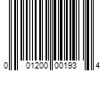 Barcode Image for UPC code 001200001934