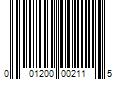 Barcode Image for UPC code 001200002115