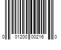 Barcode Image for UPC code 001200002160