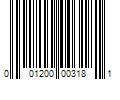 Barcode Image for UPC code 001200003181