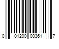 Barcode Image for UPC code 001200003617