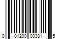 Barcode Image for UPC code 001200003815