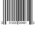 Barcode Image for UPC code 001200004812