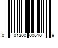 Barcode Image for UPC code 001200005109