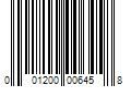 Barcode Image for UPC code 001200006458