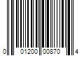 Barcode Image for UPC code 001200008704