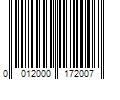 Barcode Image for UPC code 0012000172007