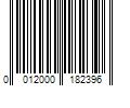 Barcode Image for UPC code 0012000182396