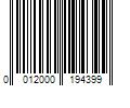 Barcode Image for UPC code 0012000194399