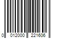 Barcode Image for UPC code 0012000221606