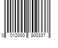 Barcode Image for UPC code 0012000800337