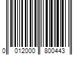 Barcode Image for UPC code 0012000800443