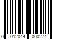 Barcode Image for UPC code 0012044000274