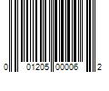 Barcode Image for UPC code 001205000062