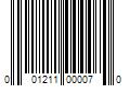 Barcode Image for UPC code 001211000070