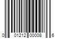 Barcode Image for UPC code 001212000086