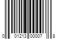 Barcode Image for UPC code 001213000078