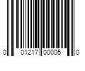 Barcode Image for UPC code 001217000050