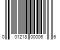 Barcode Image for UPC code 001218000066