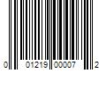 Barcode Image for UPC code 001219000072