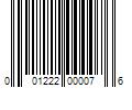 Barcode Image for UPC code 001222000076