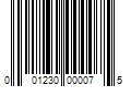 Barcode Image for UPC code 001230000075