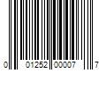 Barcode Image for UPC code 001252000077