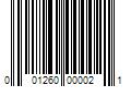 Barcode Image for UPC code 001260000021