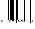 Barcode Image for UPC code 001261000075