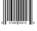 Barcode Image for UPC code 001300000134