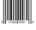 Barcode Image for UPC code 001300000318