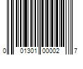 Barcode Image for UPC code 001301000027