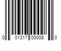 Barcode Image for UPC code 001317000080