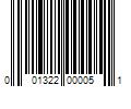 Barcode Image for UPC code 001322000051