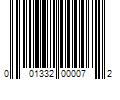 Barcode Image for UPC code 001332000072